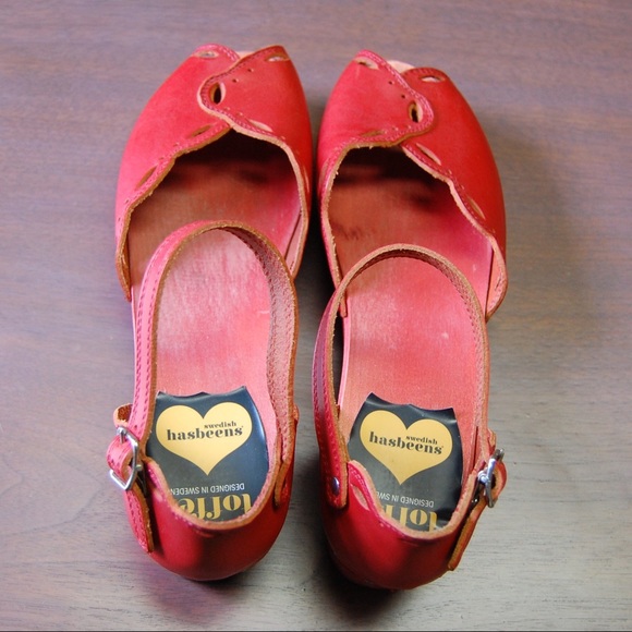 HP🎉Swedish Hasbeen Red Cut Out Debutante Ankle - Picture 2 of 7